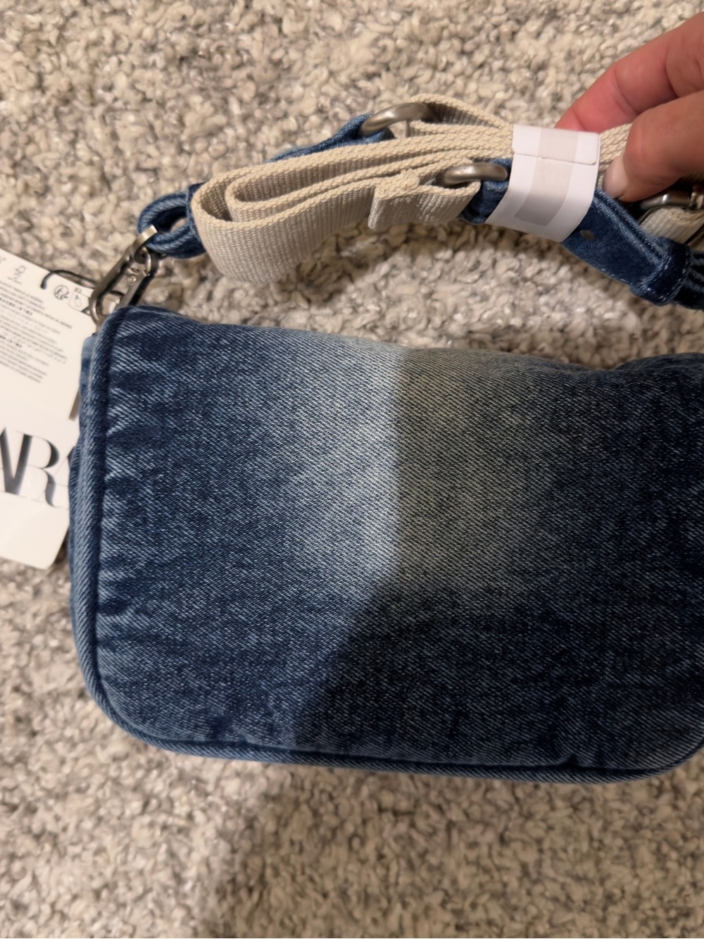 NWT Zara Denim Crossbody Bag | Y2K Mini Shoulder Bag | Adjustable Strap